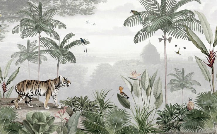 Carta da parati giungla dei felini