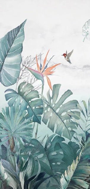 Carta da parati in marmo blu della giungla