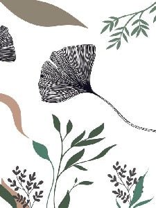 Carta da parati ginkgo artista floreale