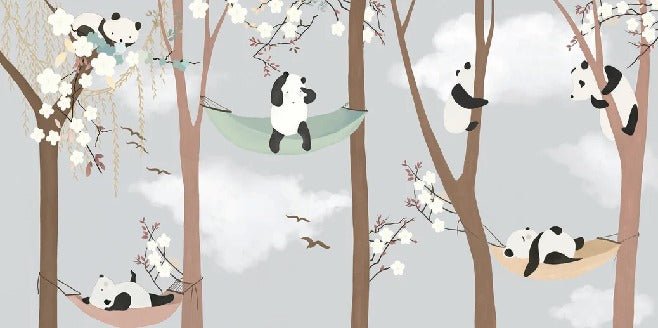 Carta da parati per cameretta dei bambini panda