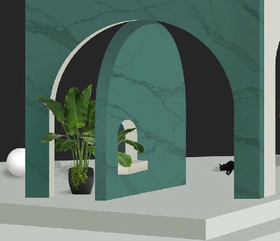 Carta da parati trompe l'oeil dell'hotel