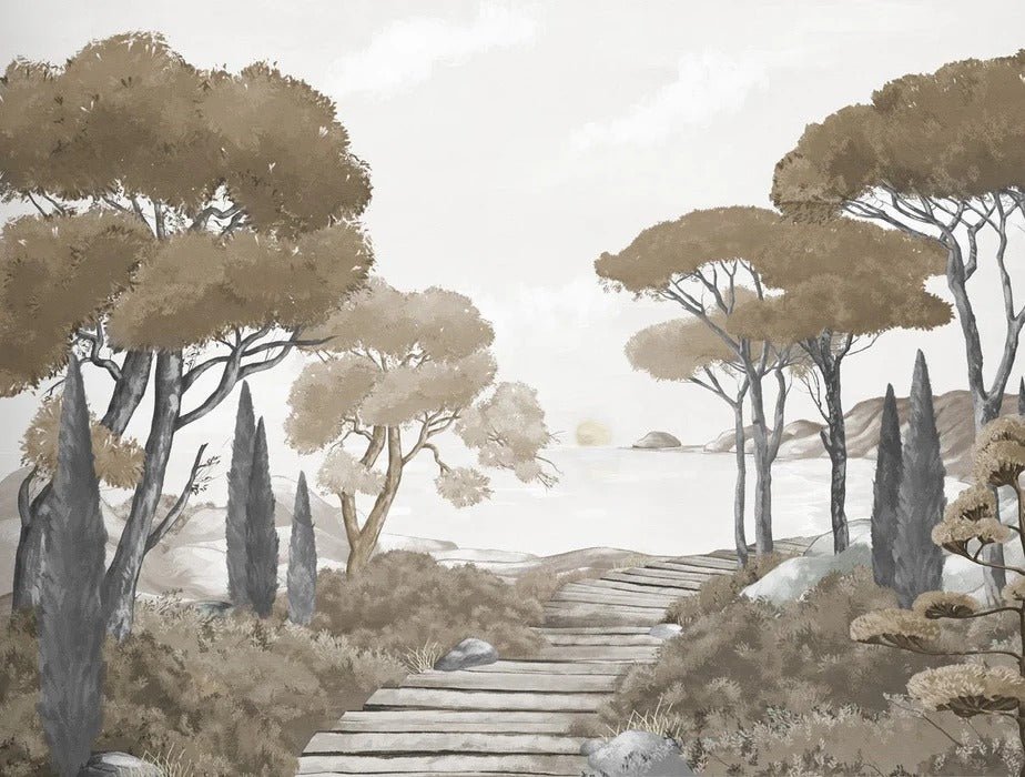 Passeggiata nei ruscelli carta da parati marrone