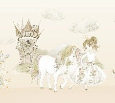 Carta da parati per la camera da letto della principessa unicorno