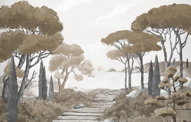 Passeggiata nei ruscelli carta da parati marrone