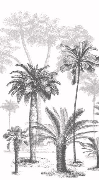 Carta da parati Jungle Black & White