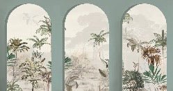 Carta da parati con archi verdi