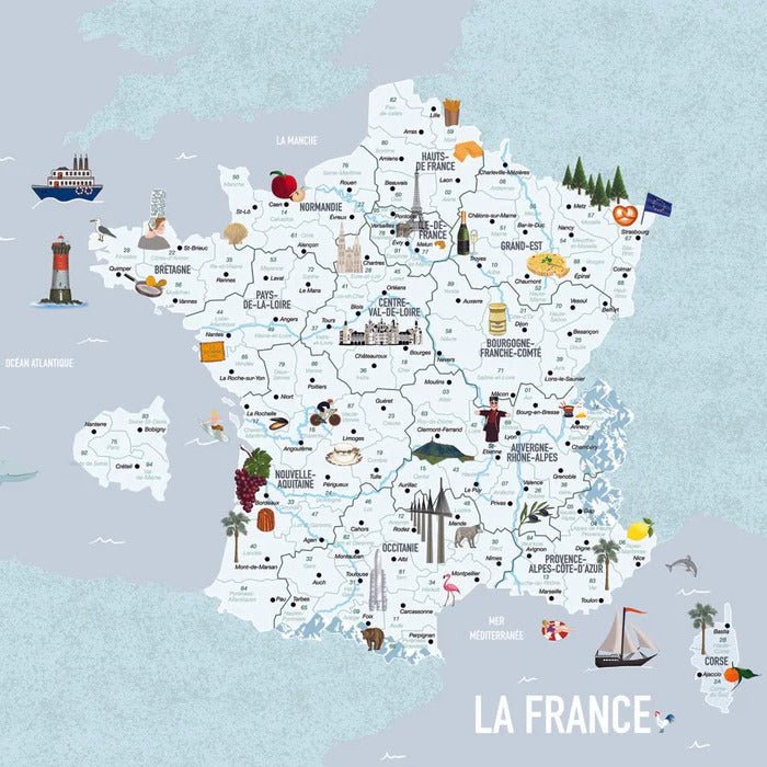 Carta da parati blu della Francia per bambini