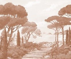 Carta da parati passeggiata nelle calanques terracotta