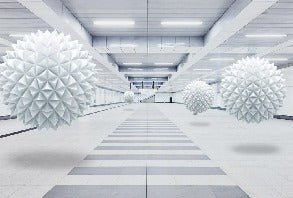 Carta da parati Trompe l'oeil 3D di tendenza nell'aria