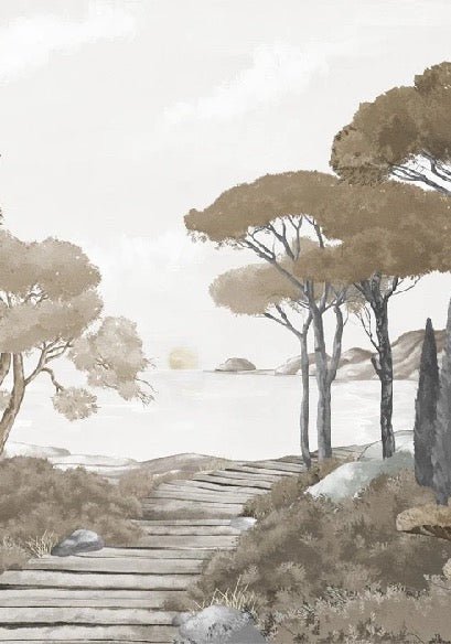 Passeggiata nei ruscelli carta da parati marrone