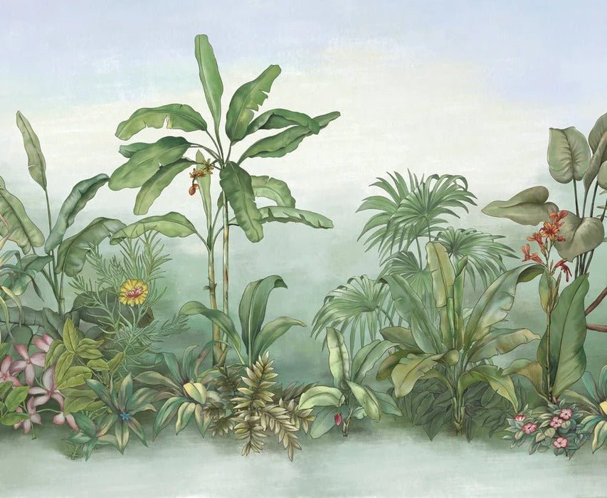 Carta da parati con piante botaniche