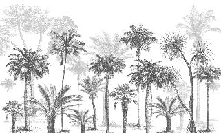 Carta da parati Jungle in bianco e nero