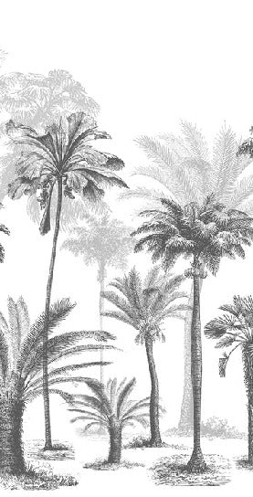 Carta da parati Jungle in bianco e nero