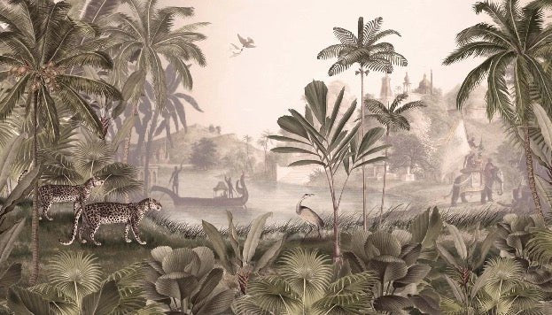 Carta da parati leopardata Jungle haven