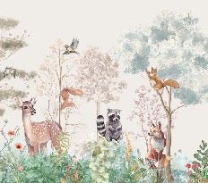 Carta da parati per la cameretta dei bambini magic nature beige