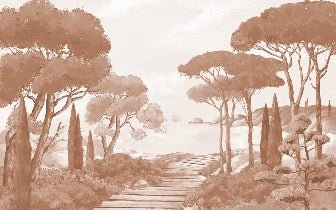 Carta da parati Passeggiata nei torrenti in terracotta