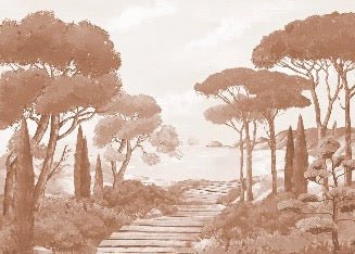 Carta da parati Passeggiata nei torrenti in terracotta