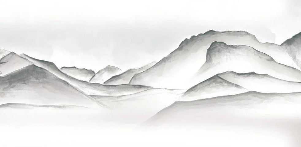Carta da parati artistica Annecy tra lago e montagne GRIGIO