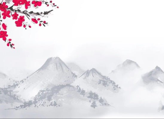 Carta da parati con paesaggio minimalista Zen