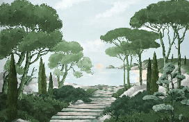 Carta da parati passeggiata nelle calanques verdi