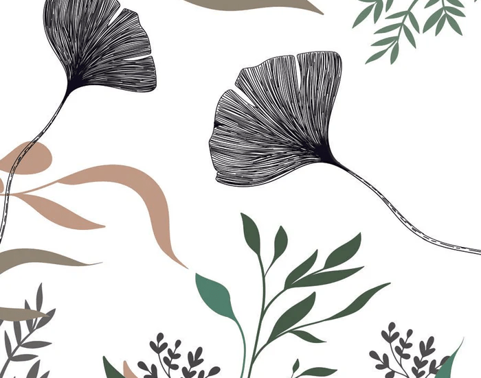 Carta da parati ginkgo artista floreale