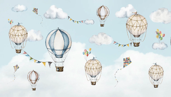 Sfondo con mongolfiere in volo