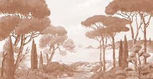 Carta da parati passeggiata nelle calanques terracotta