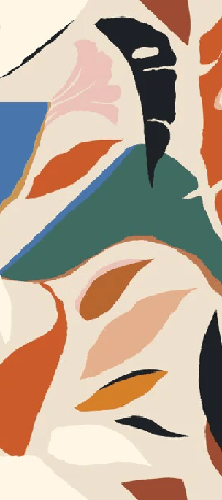 Carta da parati contemporanea con motivi vegetali