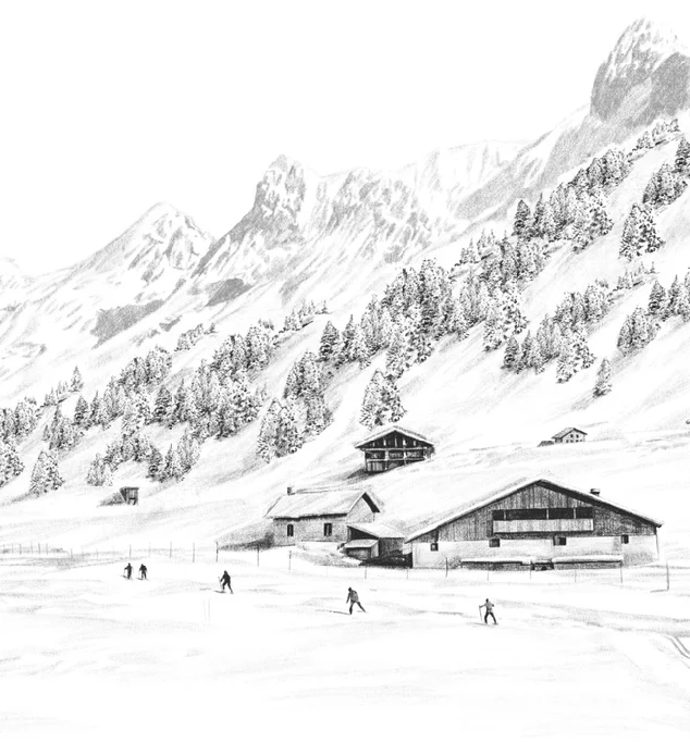 Carta da parati Clusaz sci di fondo montagna Confins