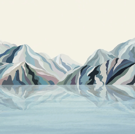 Carta da parati Annecy arty blue