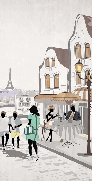 Carta da parati per bagno Paris café en terrasse