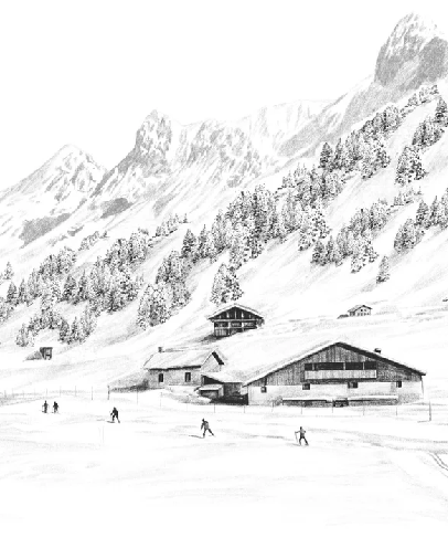 Carta da parati Clusaz sci di fondo montagna Confins