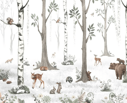 Carta da parati animali primavera foresta