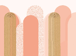 Carta da parati Art Déco grafica con tendenza rosata