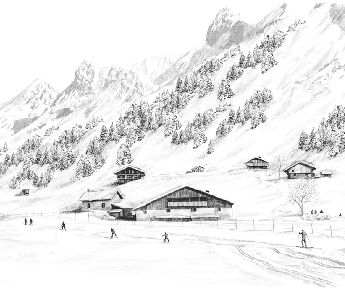 Carta da parati Clusaz sci di fondo montagna Confini