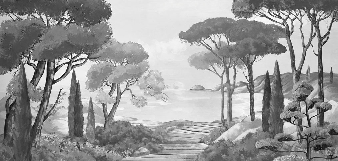 Carta da parati passeggiata nelle calanques in bianco e nero