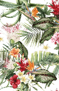 Carta da parati tropicale e fiori colorati