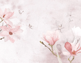 Carta da parati acquerello magnolia rosa