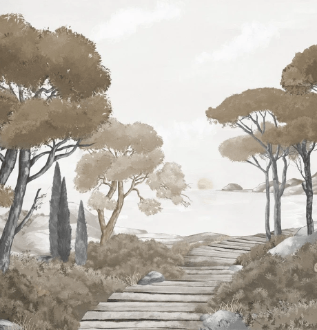 Carta da parati passeggiata nelle calanques marroni