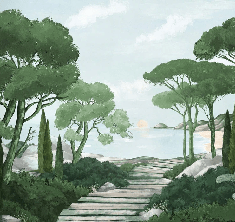 Carta da parati passeggiata nelle calanques verdi