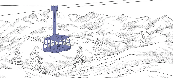 La Plagne telecabine wallpaper blue, XXL, tendance