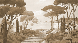 Carta da parati passeggiata nelle calanques monocromatica