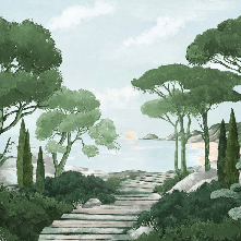 Carta da parati passeggiata nelle calanques verdi