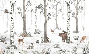 Carta da parati animali primavera foresta