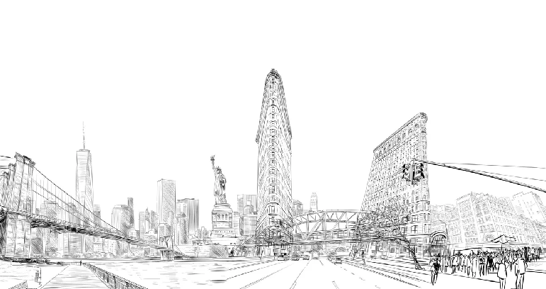 Carta da parati architettura New York