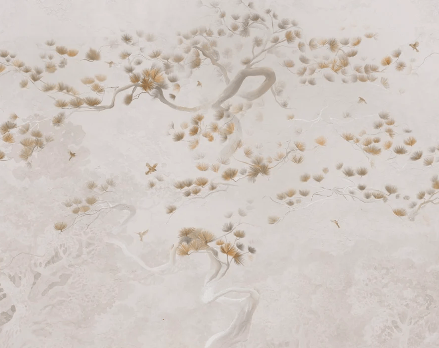 Carta da parati in stile giapponese - Nebbia tra i pini