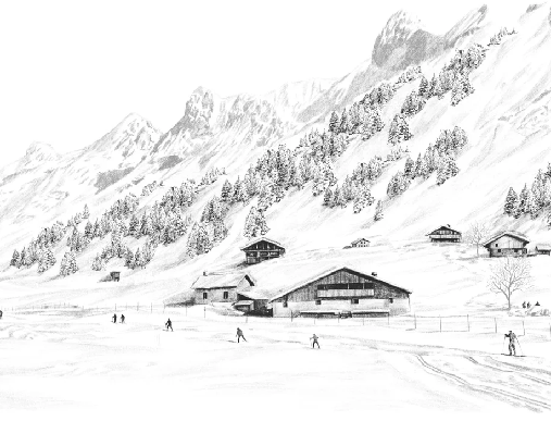 Carta da parati Clusaz sci di fondo montagna Confins