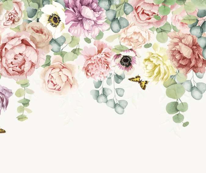 Carta da parati giardino fiorito