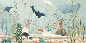 Carta da parati per bambini mondo marino