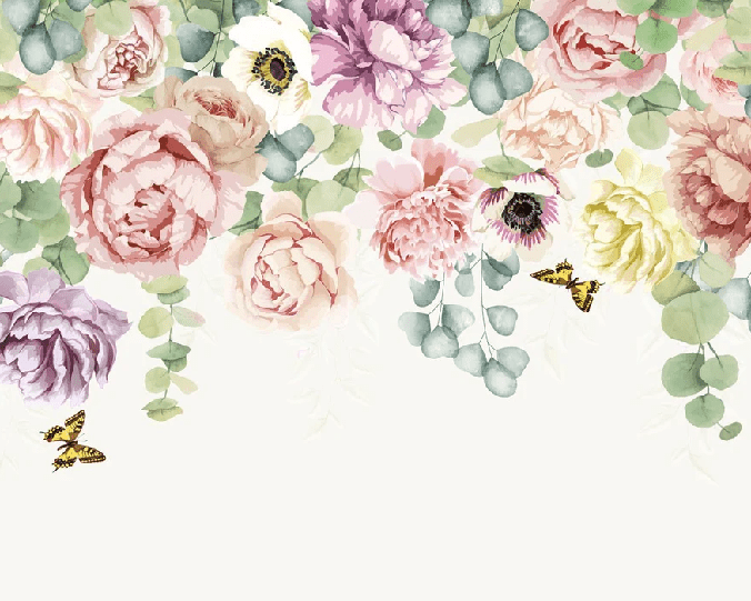 Carta da parati giardino fiorito